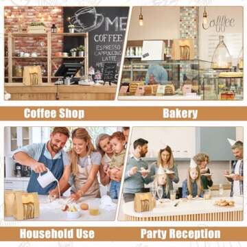 130 Pack Bread Bags for Homemade Sourdough Bags with Window, Large Bakery Bag with 160 Stickers for Packaging Baked Food Bread Storage (14 * 8.3 * 3.5 Inch)