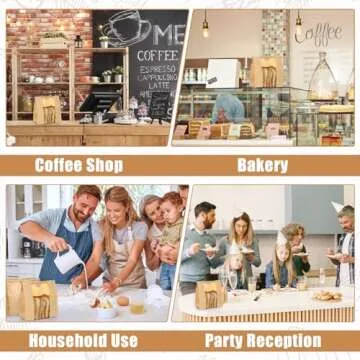 130 Pack Bread Bags for Homemade Sourdough Bags with Window, Large Bakery Bag with 160 Stickers for Packaging Baked Food Bread Storage (14 * 8.3 * 3.5 Inch)