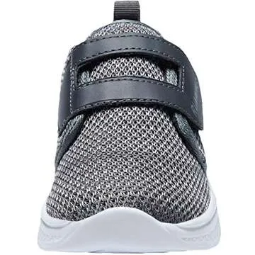 adituo Toddler/Little Kid Boys Girls Lightweight Breathable Sneakers Strap Athletic Running Walking Sports Shoes Grey Size 5