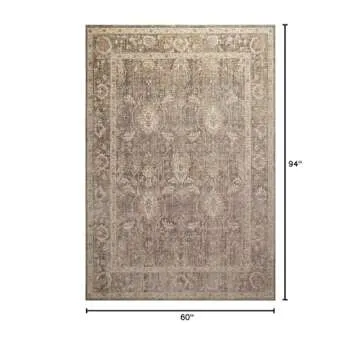 Loloi Chris Loves Julia Rosemarie 5' x 7'-10" Area Rug in Sage/Blush - Classic No-Shed Area Rug, Sof...