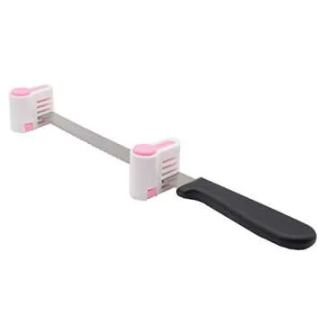 2PCS DIY Cake Slicer, Stratification Auxiliary, Bread Slice, Toast Cut, 5 Layers Leveler Slicer, Kitchen Fixator Tool (2, Pink)