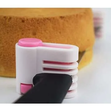 2PCS DIY Cake Slicer, Stratification Auxiliary, Bread Slice, Toast Cut, 5 Layers Leveler Slicer, Kitchen Fixator Tool (2, Pink)
