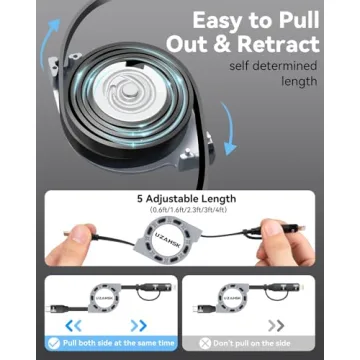 UZAHSK 2-in-1 USB C & Lightning Charger Cable