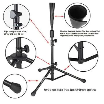 BaseGoal 7'×7' Baseball Softball Practice Net,Baseball Backstop,with Batting Tee,for Hitting Pitching Batting Catching with Bow Frame,Bonus Strike Zone (Red-B)