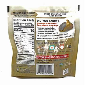 Black Garlic "Organic American" Whole Bulbs – Sweet, Rich Flavor, 120 Days Fermented