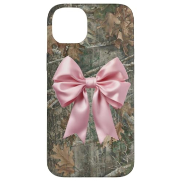 Durable and Stylish iPhone 14 Plus Camo Pink Bow Case for Ultimate Protection