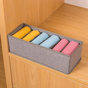 Qozary 6 Pack Sock Underwear Organizer Dividers for Drawers
