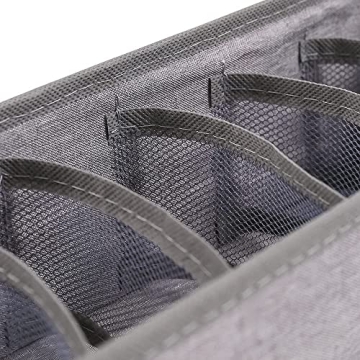 Qozary 6 Pack Sock Underwear Organizer Dividers for Drawers