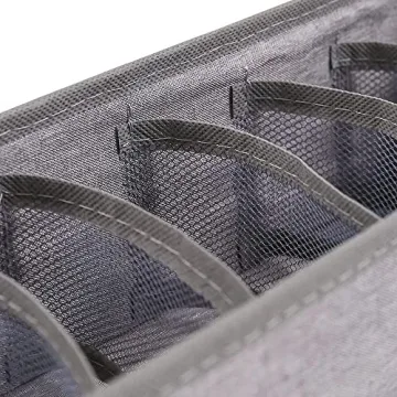 Qozary 6 Pack Sock Underwear Organizer Dividers for Drawers