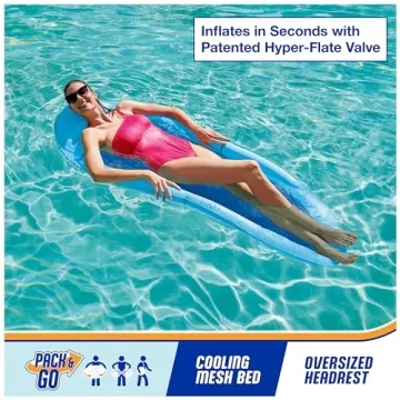 SwimWays Premium Hammock Pool Lounger Fast Inflation Comfort