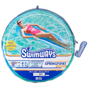 SwimWays Premium Hammock Pool Lounger Fast Inflation Comfort