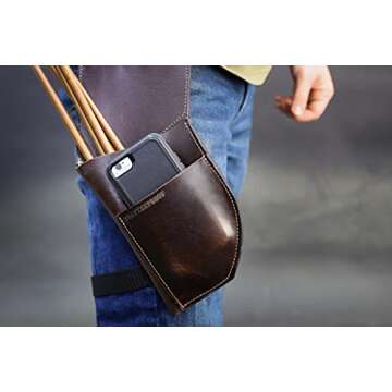Shatterproof Archery Leather Hip Quiver Rear Facing (Right Hip)