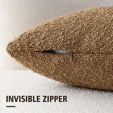 Foindtower Textured Boucle Throw Pillow Covers Accent Solid Lumbar Pillow Cases Cozy Soft Decorative...