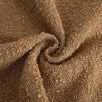 Foindtower Textured Boucle Throw Pillow Covers Accent Solid Lumbar Pillow Cases Cozy Soft Decorative Couch Cushion Case for Chair Sofa Bedroom Living Room Home Decor, 12 x 20 Inch,Tobacco