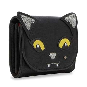 Betsey Johnson Black Cat Bifold Wallet
