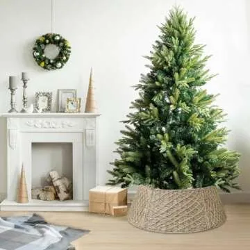 Yoochee Christmas Tree Collar 28" Woven Sea Grass Cover
