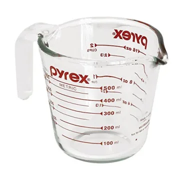 Durable Pyrex 2-Cup Measuring Cup with Red Graphics