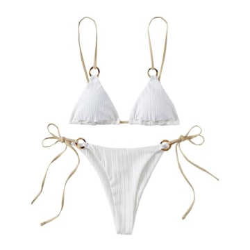 Stylish SOLY HUX 2 Piece Bikini Set for Women - High Waisted Spaghetti Strap Swimwear