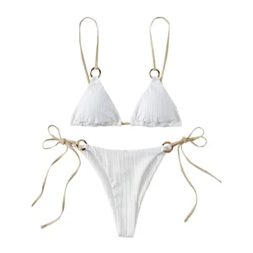 Stylish SOLY HUX 2 Piece Bikini Set for Women - High Waisted Spaghetti Strap Swimwear