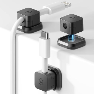 Sinjimoru Magnetic Cable Clips - Stylish Multipurpose Cable Organizer for Home and Car