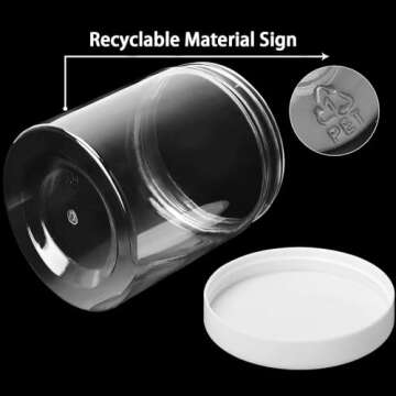 Habbi 24 Pack 8oz Plastic Jars - Versatile Clear Containers