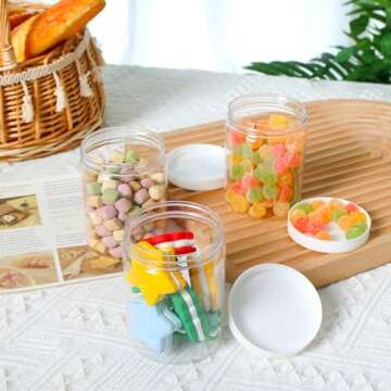 Habbi 24 Pack 8oz Plastic Jars - Versatile Clear Containers