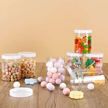 Habbi 24 Pack 8oz Plastic Jars - Versatile Clear Containers