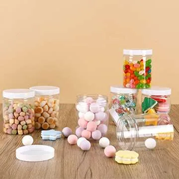 Habbi 24 Pack 8oz Plastic Jars - Versatile Clear Containers