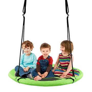 Costzon 2 in 1 Kids Detachable Hanging Chair Swing Tent Set, Hammock Nest Pod Hanging Swing Seat for...