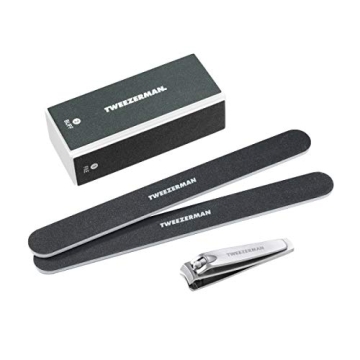 Tweezerman Black Manicure Kit: Premium Nail Care Set with Clipper, Buffer & Files