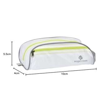 eagle creek Pack-It Specter Quick Trip Travel Toiletry Bag - Compact and Durable Organizer with Easy Open Full Zip Opening and Grab Handle for Hanging, White/Strobe - One Size