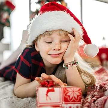 DS Christmas Jingle bell Charm Bracelets for women girls,cute cartoon bell beaded bracelets Stainless Steel Bangle with birthday Gift box,Adjustable jewelry Suitable for boys holiday cosplay gifts-1