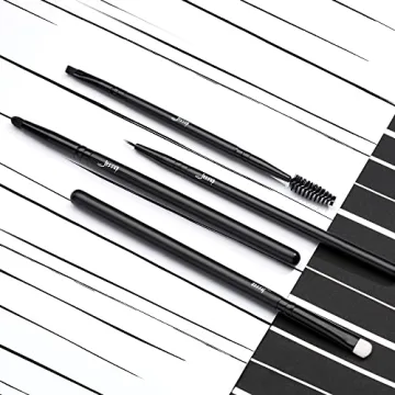 Jessup 10pcs Black Makeup Brush Set for Professionals