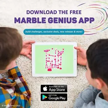 Marble Genius Marble Run Starter Set STEM Toy for Kids Ages 4-12 - 130 Complete Pieces (80 Translucent Marbulous Pieces and 50 Glass Marbles), Construction Building Block Toys, Pink,