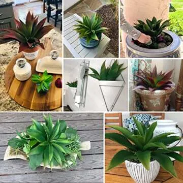 JUSTOYOU Large 12.5" Artificial Succulents Aloe Plants Real Touch Fake Flowers Unpotted for Home Wed...