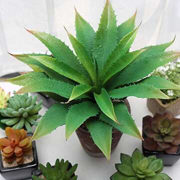 JUSTOYOU Large Real Touch Artificial Succulents Aloe Plants