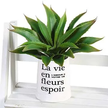 JUSTOYOU Large Real Touch Artificial Succulents Aloe Plants