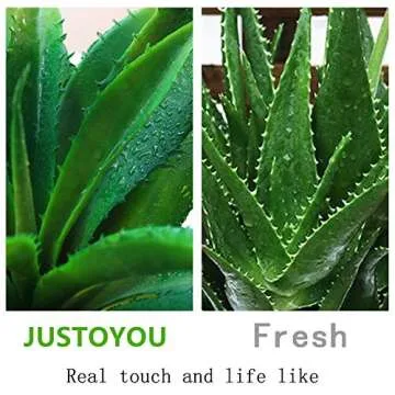 JUSTOYOU Large Real Touch Artificial Succulents Aloe Plants