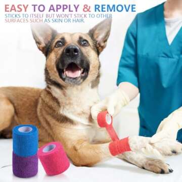 KISEER 15 Pack 2 Inch x 5 Yards Self Adhesive Bandage Breathable Cohesive Bandage Wrap Rolls Elastic Self-Adherent Tape for Stretch Athletic, Sports, Wrist, Ankle