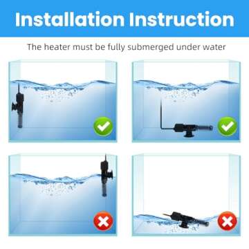 AQUANEAT Aquarium Heater, 25W Small Betta Fish Tank Heater, Mini Preset Water Thermostat with a Thermometer