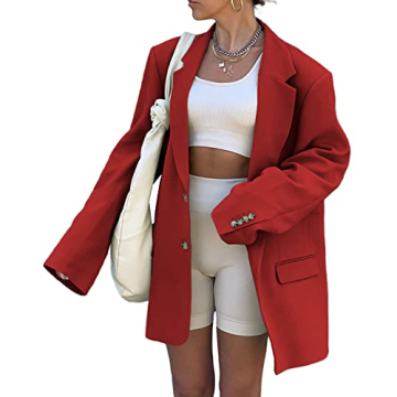 Elegant Oversized Blazer for Women - Stylish Long Sleeve Office Jacket