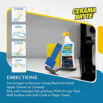 Cerama Bryte Cooktop Cleaner - Ultimate 6 Piece Cleaning Kit