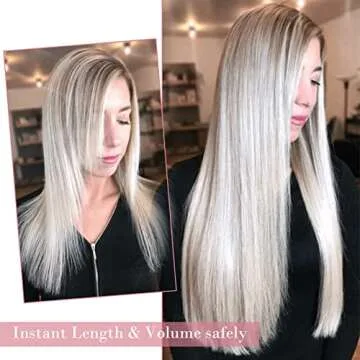 REECHO Clip in Hair Extensions, Hair Extensions Thick Long Lace Weft Lightweight Synthetic Hairpieces for Women (24 Inch-240 Gram(Pack of 5), Chocolate Brown with Golden Blonde Highlights)