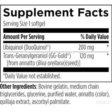 Designs for Health CoQnol 200mg - CoQ10 Ubiquinol with Superior Bioavailability + Exclusive Absorption Technology - Double CoenzymeQ10 Boost with GG - Heart, Healthy Aging + Cell Support (60 Softgels)