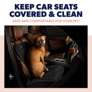 Active Pets Dog Car Seat Cover, Waterproof Front Seat Protector for SUV Truck Sedan, Pet Safety Trav...