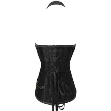 Alivila.Y Fashion Womens Steel Boned Retro Goth Steampunk Corset 908-Black-5XL