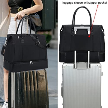 Waterproof Women's Weekender Duffel Bag with Shoe Compartment