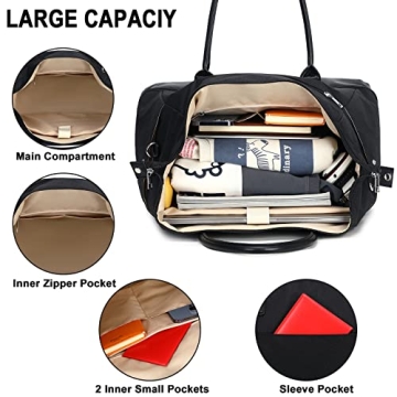 Waterproof Women's Weekender Duffel Bag with Shoe Compartment