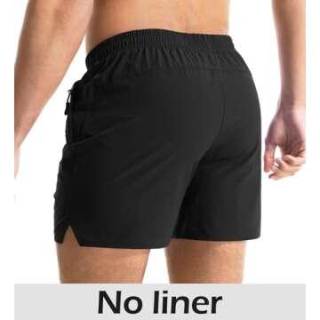 Aolesy Men's Gym Shorts 5 Inch Quick Dry Workout Running Shorts with Zipper Pockets Lightweight Spor...