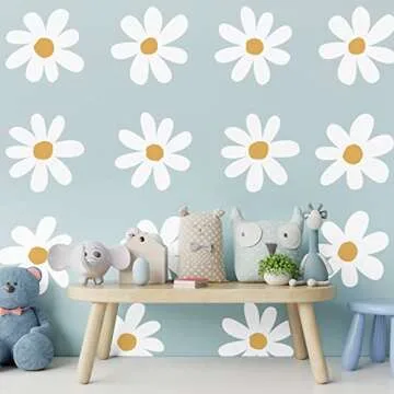 Daisy Wall Decals - 12 Cute Flower Stickers for Home